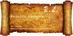 Reinitz Levente névjegykártya